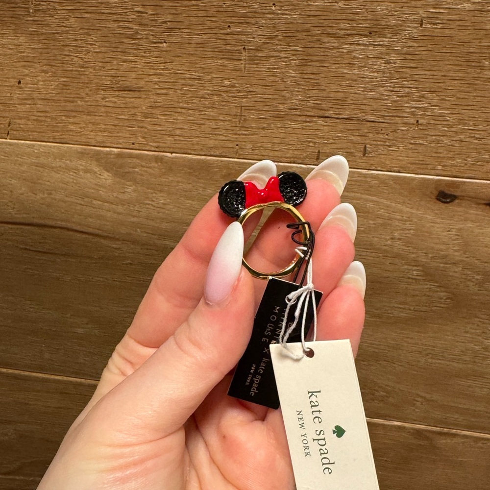 NWT Kate Spade Disney Minnie Mouse Gold Ring Size 7